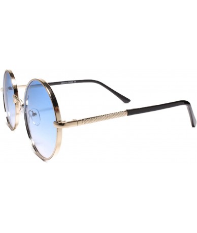 Round New Classy Elegant Trendy Vintage Retro Style Round Sunglasses - Blue - CP18UM7ZITI $11.56