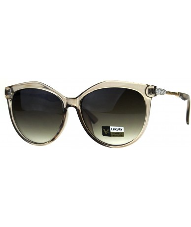 Butterfly Womens Rhinestone Iced Luxury Designer Horn Rim Cat Eye Sunglasses - Translucent Brown - CW180CDZ85E $23.96