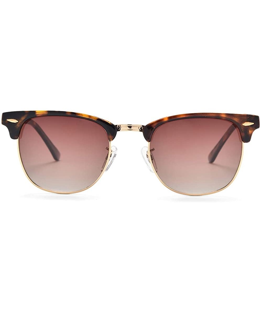 Square sunglasses for women men TR90 frame TAC and crystal glass lens sun glasses - Leopard Frame/Gradient Brown Plastic - CA...