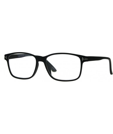 Rectangular Mens Narrow Rectangular Thin Plastic Reading Glasses - Black - CB18776DGON $14.57