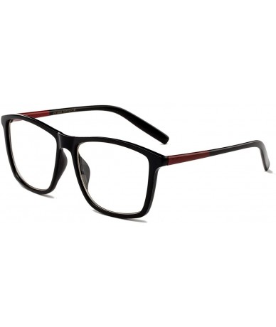 Square "Imperial" Slim Design Large Squared Fashion Clear Lens Glasses - Black/Red - CX12HJWPY31 $18.08