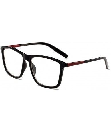 Square "Imperial" Slim Design Large Squared Fashion Clear Lens Glasses - Black/Red - CX12HJWPY31 $9.63