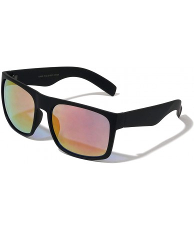 Square Classic Square Color Mirror Sunglasses - Light Red - CV197LRGSAK $11.49
