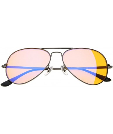 Aviator Sleep Better Eyeglasses - Blue Blocking Reading Glasses for Computer TV Phone - Gunmetal - CU18T99UWZS $15.94