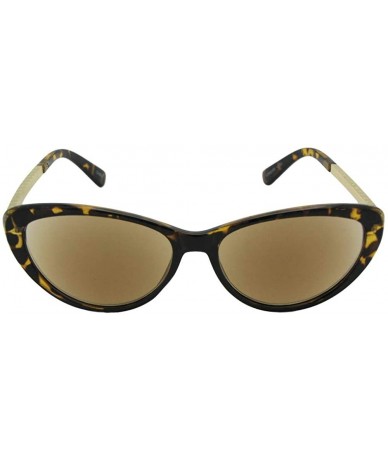 Cat Eye Cateye Rhinestone Womens Full Lens Reading Sunglasses R103 - Tortoise/Gold Frame Brown Lenses - CB18IK5QU4A $16.85