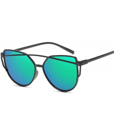 Cat Eye Fashion Sunglasses Glasses Coating - Green - CP197WD9SRK $22.93