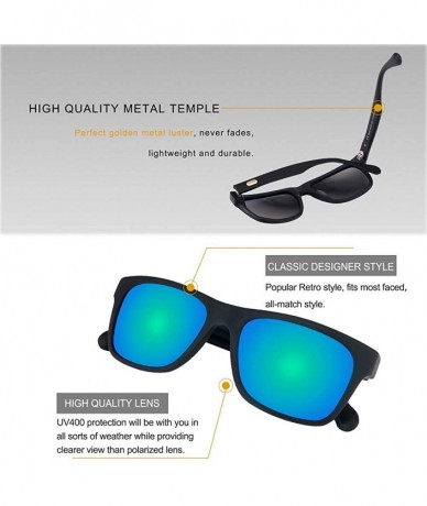 Square King Polarized Sunglasses for Men - Classic Trendy- Stylish & Luxurious Sunnies With UV Protection - Blue - CY18EO5H2I...