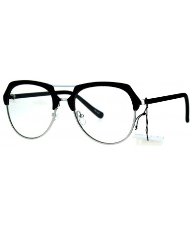 Aviator Vintage Retro Fashion Clear Lens Glasses Womens Designer Style Eyewear - Matte Black - CM18676AC8I $22.34