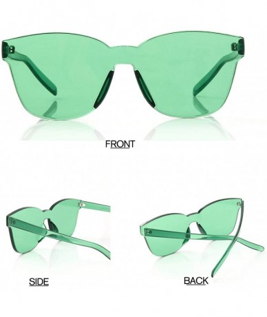 Oval Oversized Sunglasses Transparent Eyeglasses - Green - CI18HAN39G3 $11.27