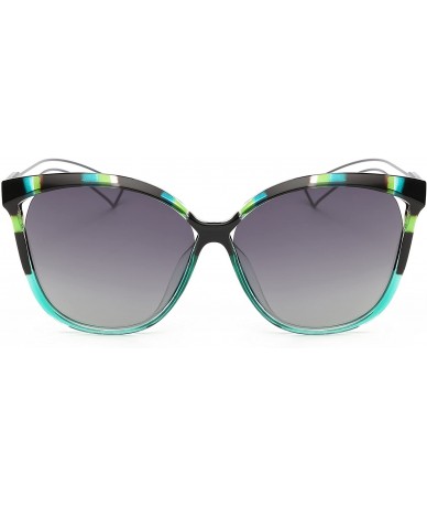 Oversized Mirrored Cat Eye Sunglasses Oversized Sunglasses for Women - Green Glaze - C718GY9Z0HY $22.13