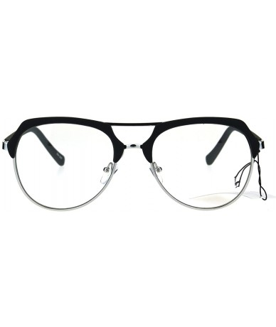 Aviator Vintage Retro Fashion Clear Lens Glasses Womens Designer Style Eyewear - Matte Black - CM18676AC8I $12.34