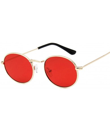 Round Retro Round Pink Sunglasses Women Er Sun Glasses Alloy Mirror Female Oculos De Sol Brown - Goldg15 - CL198AI84OH $20.39