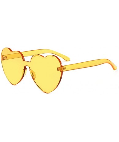 Rimless Heart Sunglasses-Protect Eyes Women Love Rimless Frame Anti-UV Lens Color Sun Glasses Light & Comfortable - CX199XA9N...
