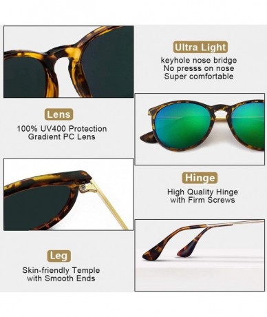 Wrap Sunglasses for Women Men Polarized Vintage Round Classic Retro Fashion Sun glasses Aviator Mirrored uv Protection - CN18...