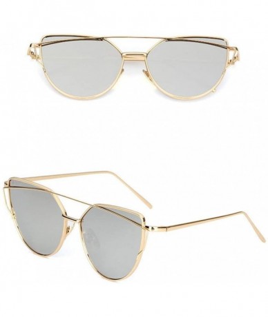 Cat Eye Sunglasses Mirrored Glasses Vintage - E - CP18UNWYMOK $9.21