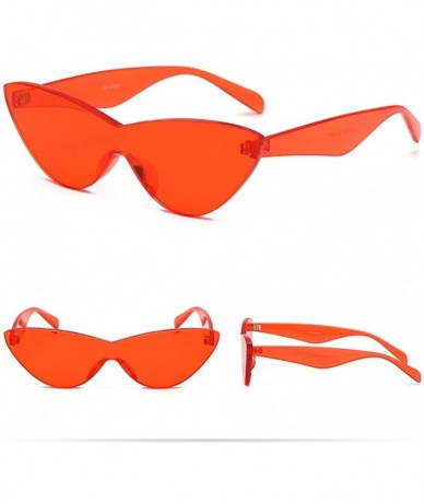 Rimless Colorful Transparent Sunglasses One Piece 2DXuixsh - A - CH18SDW7W89 $9.47