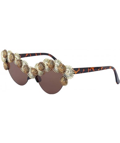 Butterfly Women's Fashion Sunglasses Cat-Eye Glasses with Rhinestone - Leopard - CZ1939YC9E3 $14.88