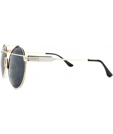 Round Celebrity Fashion Stylish Elegant Womens Designer Inspired Round Sunglasses - Gold & White - CY1892GGS24 $23.85