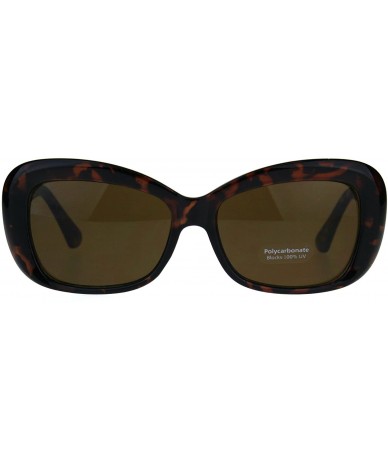 Rectangular Vintage Fashion Womens Sunglasses Classy Rectangular Frame UV 400 - Tortoise (Brown) - CL180Q0KAUC $11.44