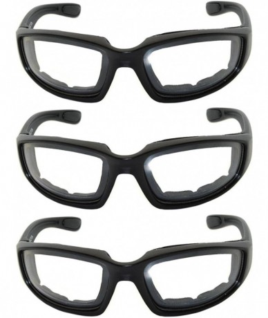 Sport Padded Riding Glasses - Clear Lens (3 Pack) - CE127HAQQFT $15.12