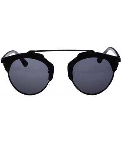 Cat Eye Men's and Women's So real Fashion Cat eyes UV-resistant Sun glasses - Sand Black/Grey - CF12DIB0IFL $29.74