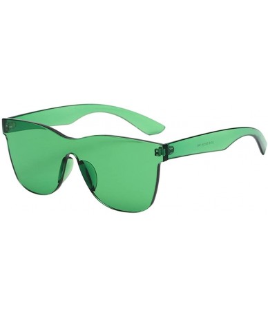 Oversized Women Fashion Heart-Shaped Shades Sunglasses Integrated UV Candy Colored Glasses - Green - CF18D2U0UAQ $23.85
