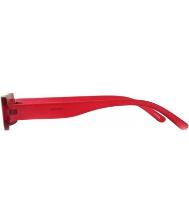 Rectangular Super Skinny Futuristic Sunglasses Flat Rectangular Frame Unique Frost Colors - Red - CA18NKS0GHE $9.99