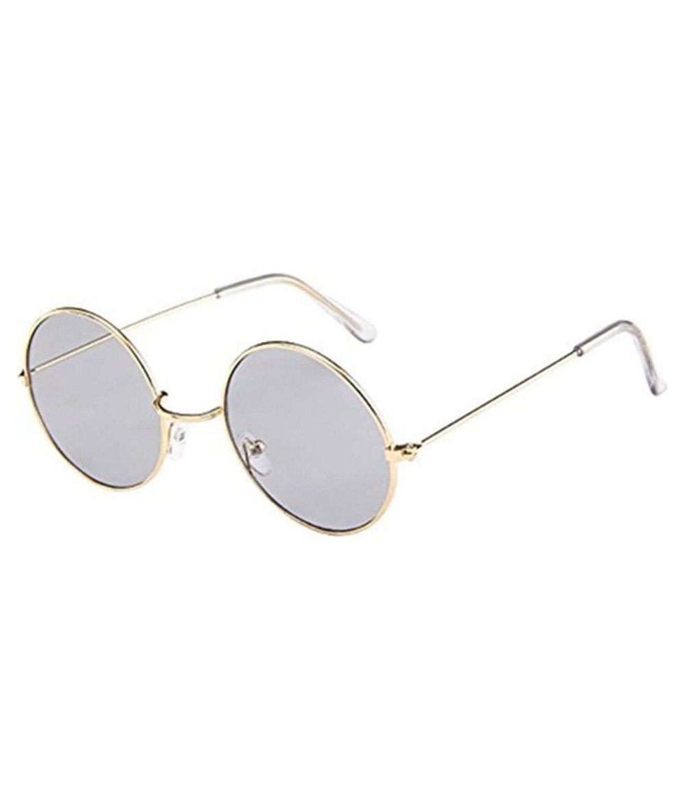 Aviator Round Metal Frame Sunglasses for Women - Classic Candy Color Sun Glasses Retro Circle Eyewear for Teens - A - CA196EU...