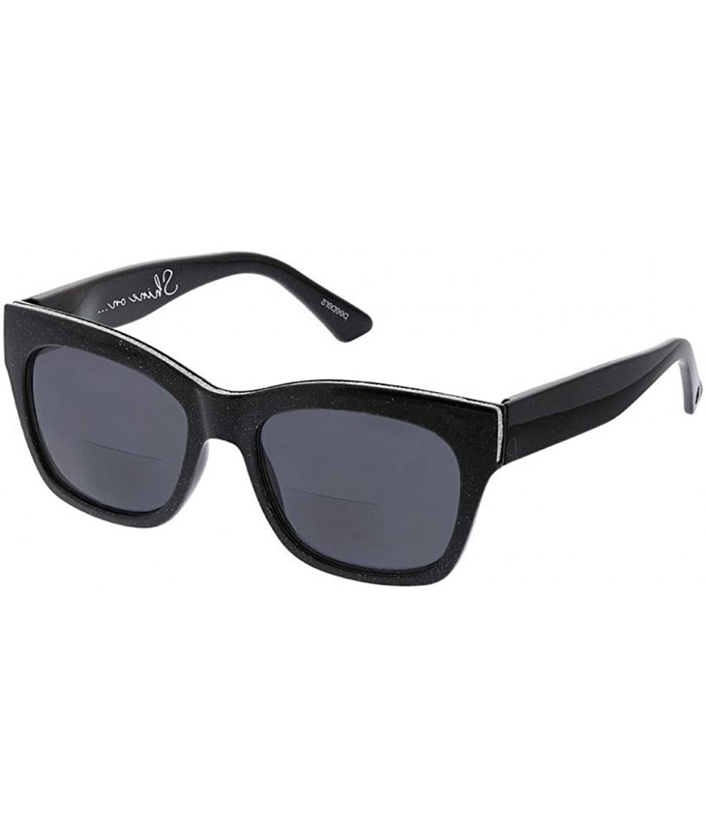 Square Women's Shine On Square Hideaway Bifocal Sunglasses - Black - 53 mm 1 - CD18OID8XRW $28.38
