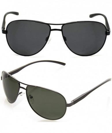 Aviator Classic Metal Aviator Polarized Unisex Sunglasses with UV400 Scratch Resistant Lenses - C019D0HSWCT $49.17