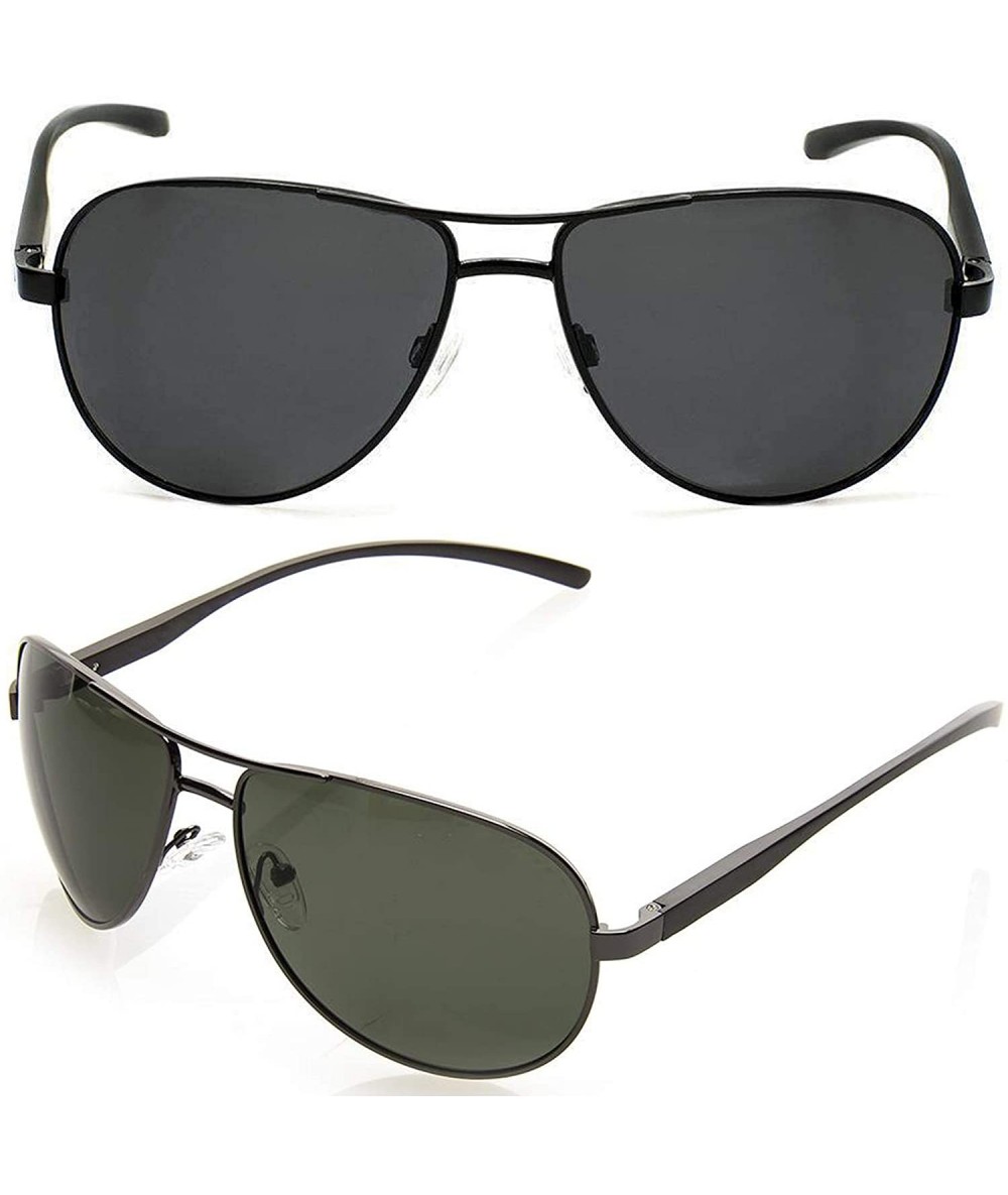 Aviator Classic Metal Aviator Polarized Unisex Sunglasses with UV400 Scratch Resistant Lenses - C019D0HSWCT $31.66