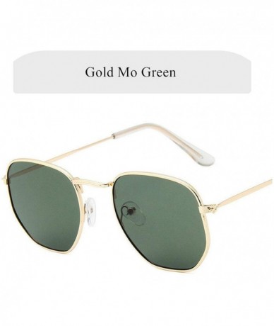 Oval Polygon Sunglasses Women Vintage Small Frame Metal Sun Glasses Shades Men UV400 Clear Lens Sunglass Goggles - CF197A279O...