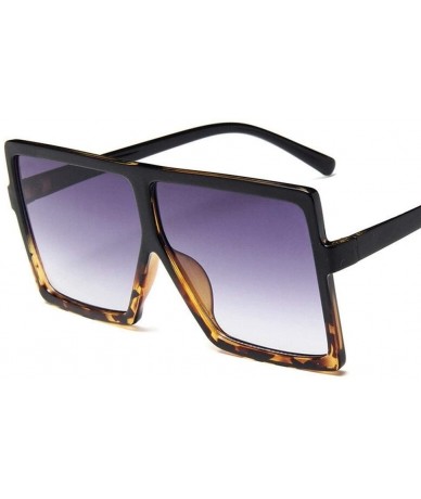 Square Plastic Oversized Sunglasses Square Glasses - Black Silver - C3199EH33T0 $16.28