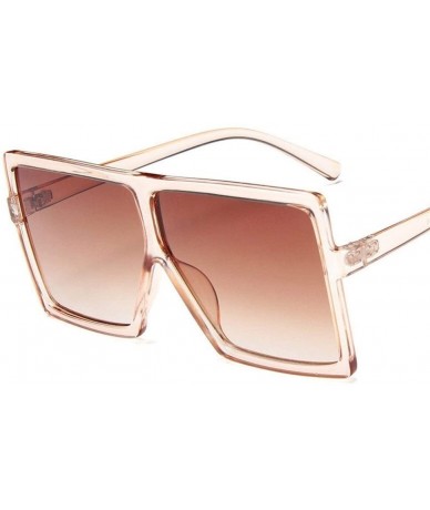 Square Plastic Oversized Sunglasses Square Glasses - Black Silver - C3199EH33T0 $16.28