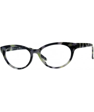 Cat Eye Womens Narrow Oval Cat Eye Marble Texture Plastic Reading Glasses - Black Purple - CU180ZL3GXZ $22.35