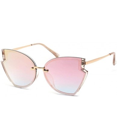 Oval Sunglasses Female Metal Sunglasses Female Glasses - B - CZ18QO9D3A4 $44.47