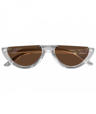 Cat Eye Clout Goggles Cat Eye Sunglasses Vintage Half Mod Style Retro Sunglasses - Clear - C218WO0SI9X $10.82