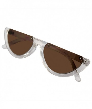 Cat Eye Clout Goggles Cat Eye Sunglasses Vintage Half Mod Style Retro Sunglasses - Clear - C218WO0SI9X $10.82