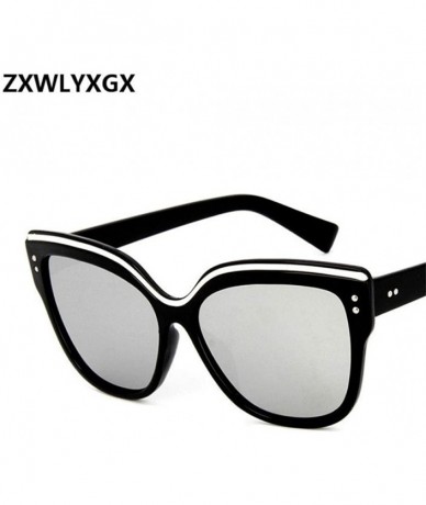 Butterfly Cat Eye Fashion Sunglasses Men Women Brand Designer Eyebrows Butterfly C10 - C9 - CR193WCCKHY $11.16
