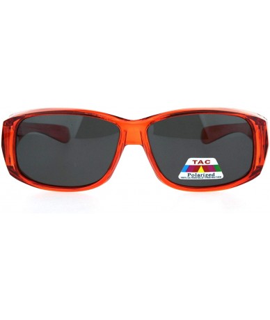 Rectangular Polarized Anti Glare Womens Fitover OTG 57mm Sunglasses - Orange - C312BWPGUZ7 $27.46