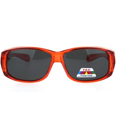 Rectangular Polarized Anti Glare Womens Fitover OTG 57mm Sunglasses - Orange - C312BWPGUZ7 $14.03