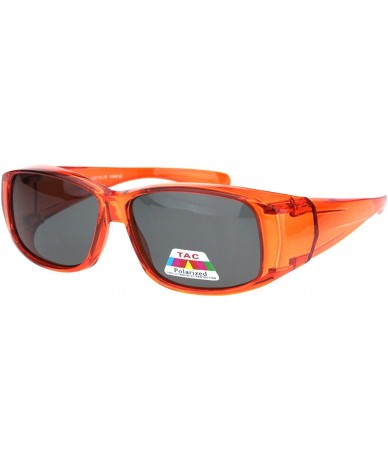 Rectangular Polarized Anti Glare Womens Fitover OTG 57mm Sunglasses - Orange - C312BWPGUZ7 $14.03
