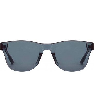 Round Rimless Tinted Sunglasses Transparent Candy Color Glasses - Gray - C418Q7LQKZ6 $13.89