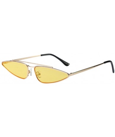 Wayfarer Fashion Eyes Frame Metal Sunglasses Men Women UV Protection for Outdoor - Yellow - CR18G7WIMEX $18.95