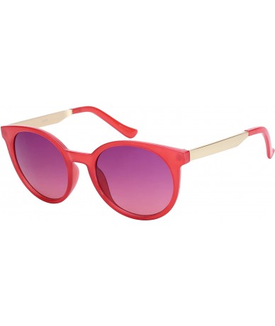 Wayfarer Women's Modern Horned Rim Sunglasses with Two Tone Ocean Lens 32120-OCR - Jelly Red - CV128O2UBUB $18.98