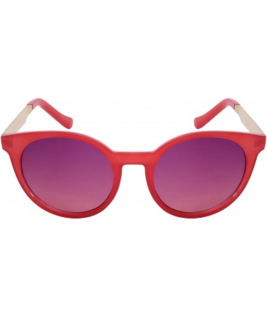 Wayfarer Women's Modern Horned Rim Sunglasses with Two Tone Ocean Lens 32120-OCR - Jelly Red - CV128O2UBUB $11.39