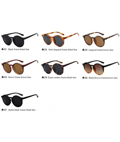 Oval sunglasses for women Retro Oval Frame Sunglasses Mens Leopard Shades - Brown-w-brown - CA18WZUK97N $35.21