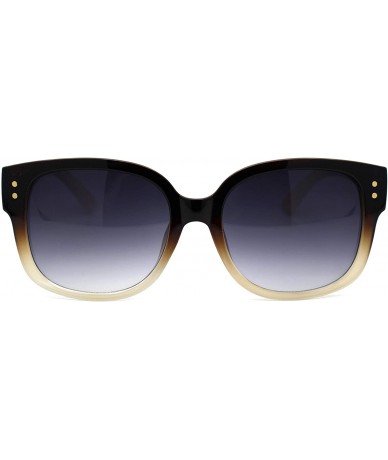 Rectangular Womens Rectangular Chic Butterfly Designer Fashion Mod Sunglasses - Brown Beige Smoke - CC193N6N6HL $19.33