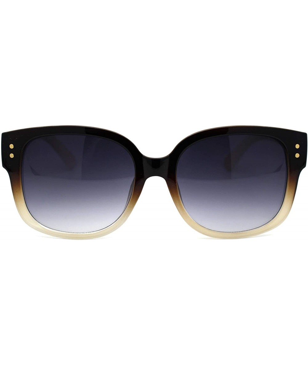 Rectangular Womens Rectangular Chic Butterfly Designer Fashion Mod Sunglasses - Brown Beige Smoke - CC193N6N6HL $11.80