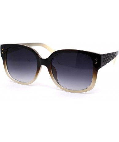 Rectangular Womens Rectangular Chic Butterfly Designer Fashion Mod Sunglasses - Brown Beige Smoke - CC193N6N6HL $11.80